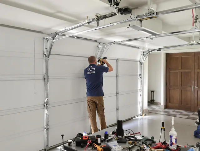 Seymour Garage Door Repair certified technician performing precision garage door repair in Seymour