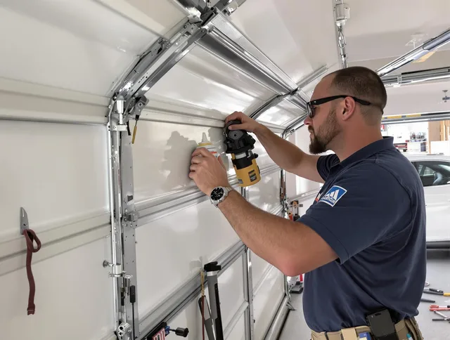 Seymour Garage Door Repair technician quieting a noisy garage door in Seymour