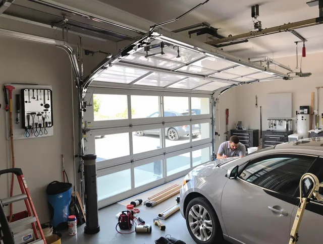 Garage door noise reduction service by Seymour Garage Door Repair in Seymour